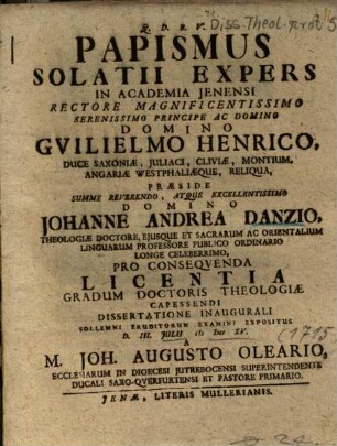 Papismus Solatii Expers