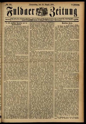 Ausgabe vom Donnerstag, den 13. August 1891.