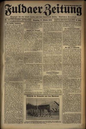 Ausgabe vom Dienstag, den 22. Oktober 1929.