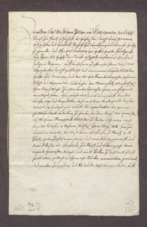 Vertrag zwischen Kurfürst Karl Ludwig von der Pfalz und Bischof Johann Philipp von Worms über Evakuation und Sequestration der Stadt Ladenburg und den Beginn der Unterhandlungen über die Ansprüche beider Kontrahenten.