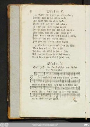 Psalm V. Gott hasset die Gottlosigkeit und liebet die Frommkeit.