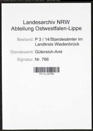 Heiratsregister Standesamt Gütersloh-Amt