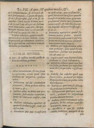 Titulus Septimus. A quo, & quibus modis possit & debeat nullitas probari.
