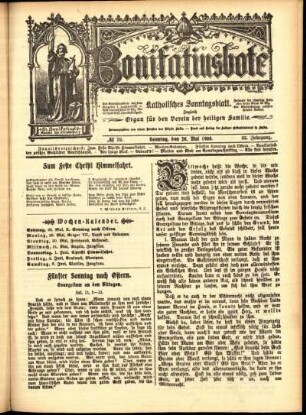 Erste Ausgabe vom Sonntag, den 28. Mai 1905.