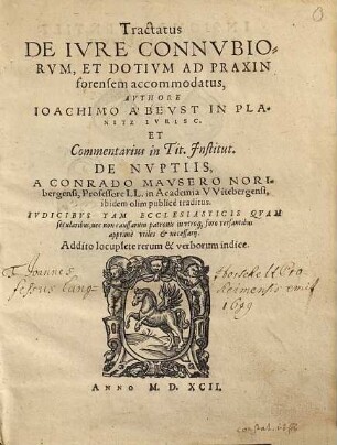 Tractatus de iure connubiorum et dotium ad praxin forensem accomodatus