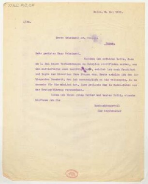 Brief an Karl Stephan : 03.05.1920