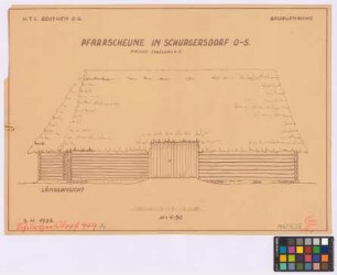 Zabelkau, Schurgersdorf ([Landkreis Ratibor]): Pfarrscheune. Pfarrscheune (Seiten-Ansicht)