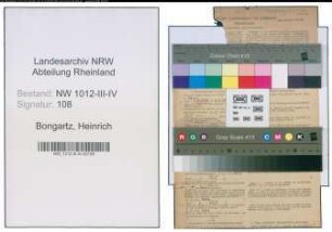 Entnazifizierung Heinrich Bongartz , geb. 28.03.1893 (Buchhalter)