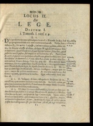 Locus IX. De Lege