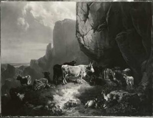 Friedrich Voltz (1817-1886). Viehherde im Hochgebirge
