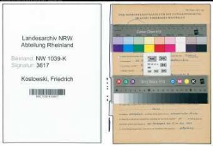 Entnazifizierung Friedrich Koslowski , geb. 22.11.1899 ()