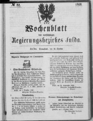 No. 82., Ausgabe vom 10. Oktober 1868