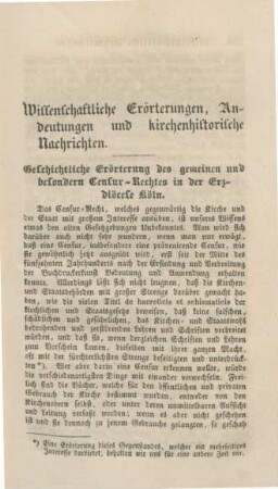 179-238 Wissenschaftliche Erörterungen, Andeutungen und kirchenhistorische Nachrichten