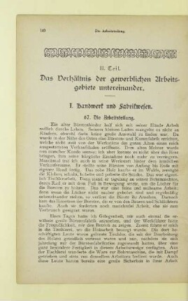 II. Teil. Das Verhältnis der gewerblichen Arbeitsgebiete untereinander