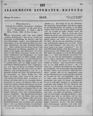 Feuchtersleben, E.: Lehrbuch der ärztlichen Seelenkunde. Als Skizze zu Vorträgen bearbeitet. Wien: Gerold 1845