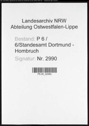 Sterberegister Standesamt Dortmund-Hombruch (XXIII)