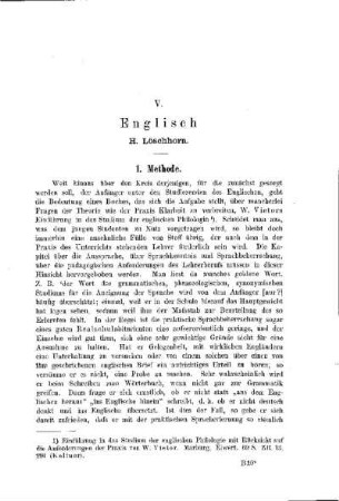 Englisch : [Abteilung B. Die einzelnen Lehrgegenstände]