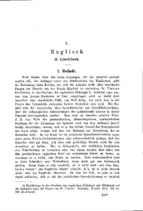 Englisch : [Abteilung B. Die einzelnen Lehrgegenstände]