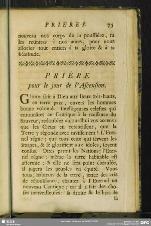 Prière pour le jour de l' Ascension
