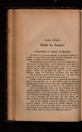 Zweiter Abschnitt. Physik des Dampfes.