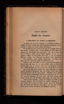Zweiter Abschnitt. Physik des Dampfes.