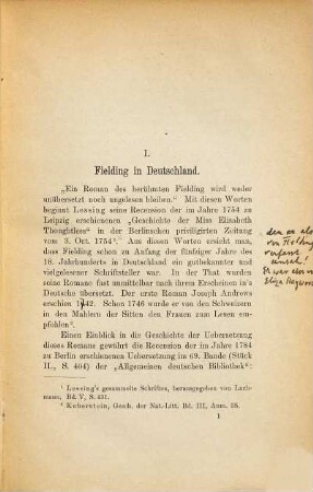 Fielding und der deutsche Sturm und Drang