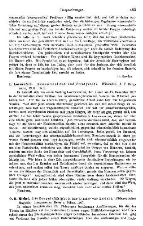 463, L. Loewenfeld. Homosexualität und Strafgesetz. 1908