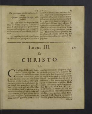 Locus III. De Christo.