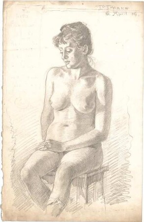 Pfann, Paul; Zeichnungen, Aquarelle, Skizzen - Frauenakt (Ansicht)