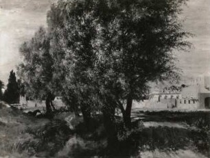 Bauplatz mit Weiden : Bauplatz mit Weiden. Ölmalerei (1846; A. Menzel). Berlin: Nationalgalerie