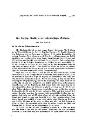 Der Deutsche Mensch in der vaterländischen Erdkunde