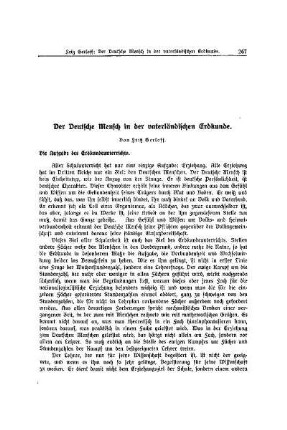 Der Deutsche Mensch in der vaterländischen Erdkunde