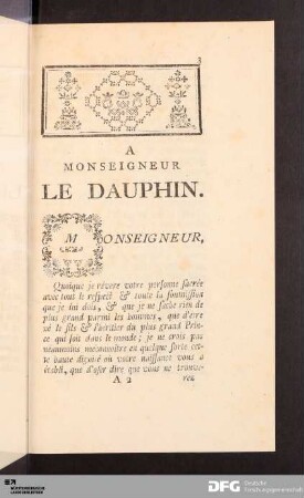 Epitre. A Monseigneur Le Dauphin.