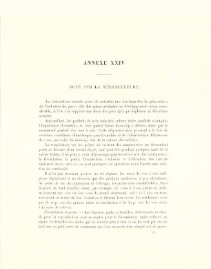 Annexe XXIV. Note sur la sériciculture