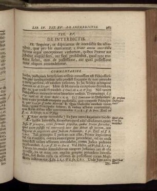 Tit. XV. De Interdictis – Tit. XVIII. De Publiciis Judiciis