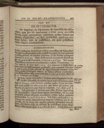 Tit. XV. De Interdictis – Tit. XVIII. De Publiciis Judiciis