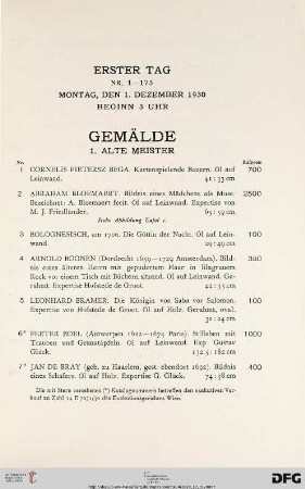 Alte Meister (Nr. 1-62)