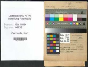Entnazifizierung Karl Gerhards , geb. 02.08.1888 (Studienrat)
