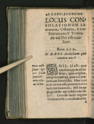 Locus Consolationum Sacrarum Octavus, a consideratione S. Trinitatis ...
