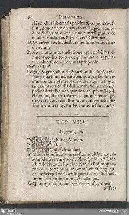 Cap. VIII. Mundus quid