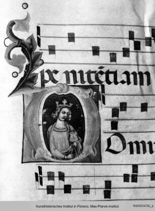 Graduale I : Initiale D mit dem Heiligen Ludwig IX. (?)