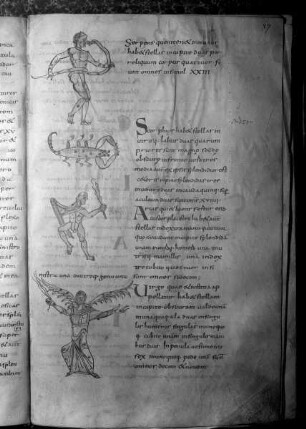Isidorus Hispalensis, De natura rerum, Etymologiae (lib. 3, interpol.); Computus (1-72r); Isidorus Hispalensis, Sententiae (73v-93). — Sternbilder, Folio fol. 27r