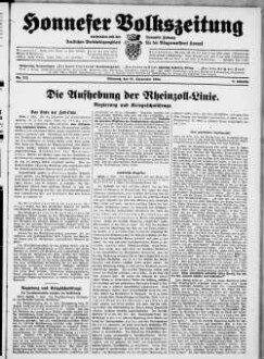 Honnefer Volkszeitung. 1889-1978