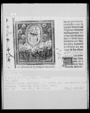 Ms 9094, Bartholomäus Angelicus: Le Livre des propriétés des choses, fol. 18: Der Fall der Engel