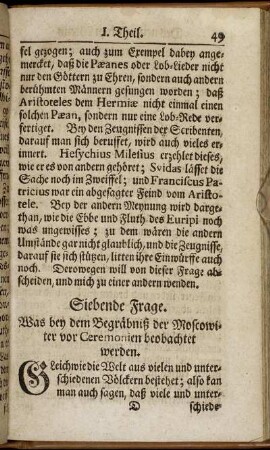 Siebende Frage.