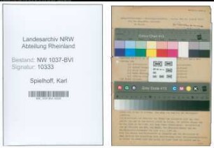 Entnazifizierung Karl Spielhoff , geb. 09.08.1891 (Lehrer)