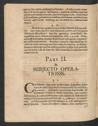 Pars II. De Subiecto Operationis.