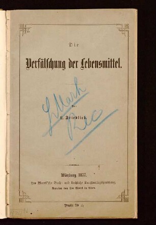 Die Verfälschung der Lebensmittel