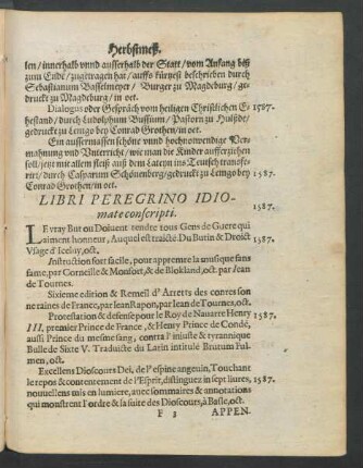 Libro Peregrino Idiomate conscripti.