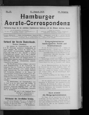 No. 35. 31. August 1913. 16. Jahrgang.